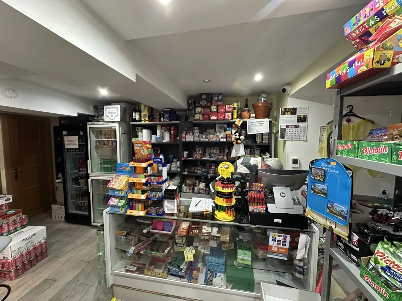 Tobacconist counter with the till